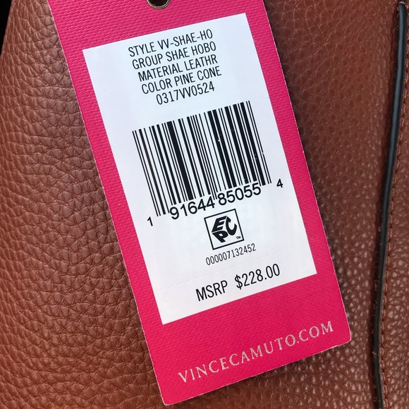 Vince Camuto Shae Leather Hobo Pinecone Bag NWT - Picture 8 of 8